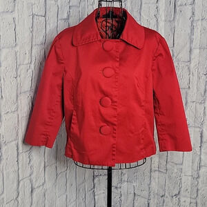 DM NEW YORK‎ Red Button Up Short Jacket Medium